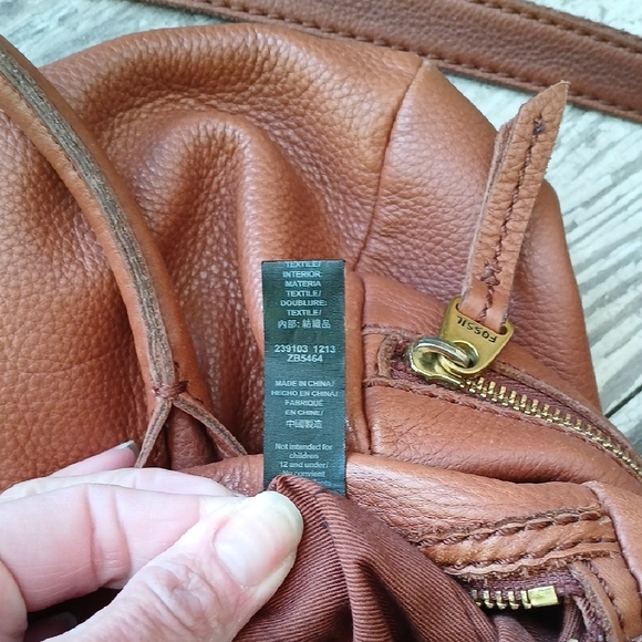 Fossil Tan Leather Satchel - Picture 8 of 16